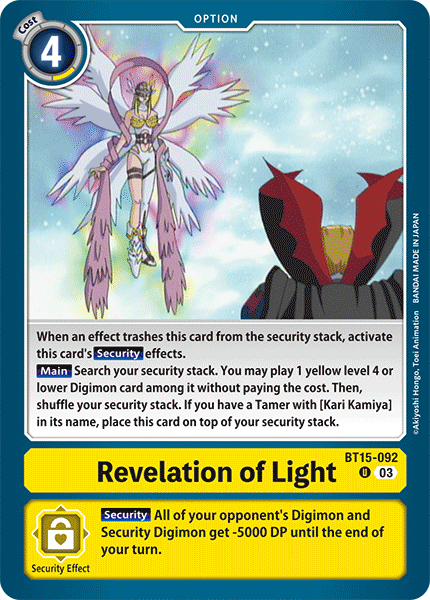 Revelation of Light BT15-092 - Uncommon BT15 Exceed Apocalypse