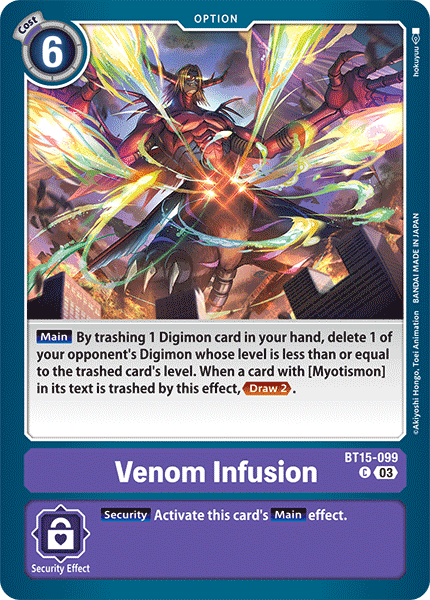 Venom Infusion BT15-099 - Common BT15 Exceed Apocalypse