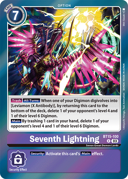 Seventh Lightning BT15-100 - Rare BT15 Exceed Apocalypse