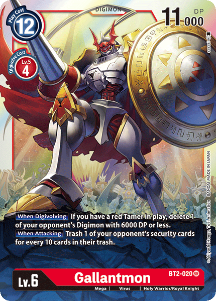 SUPER RARE Gallantmon BT2-020 - Digimon Release Special Booster VER 1.0-Cherry Collectables