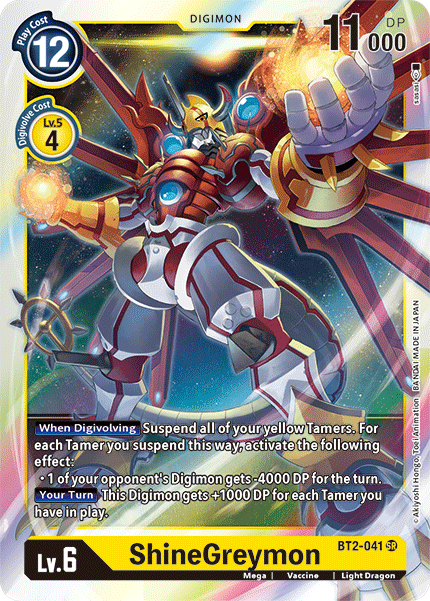 SUPER RARE ShineGreymon BT2-041 - Digimon Release Special Booster VER 1.5-Cherry Collectables