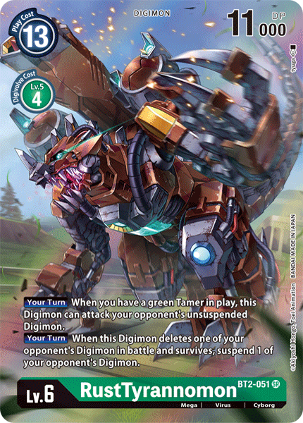 RustTyrannomon (Alternate Art) BT2-051 - Super Rare BT11 Dimensional Phase