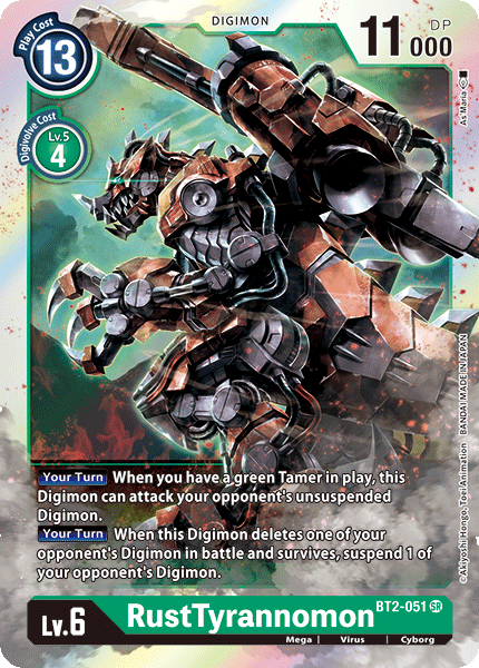 SUPER RARE RustTyrannomon BT2-051 - Digimon Release Special Booster VER 1.0-Cherry Collectables