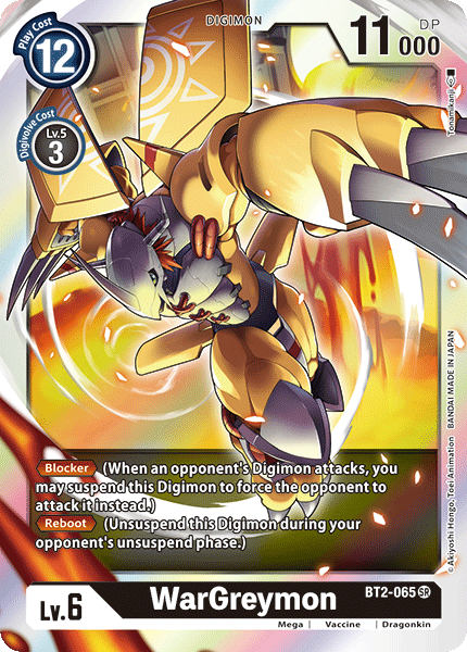 BT2 SUPER RARE WarGreymon BT2-065 - Digimon Release Special Booster VER 1.0-Cherry Collectables