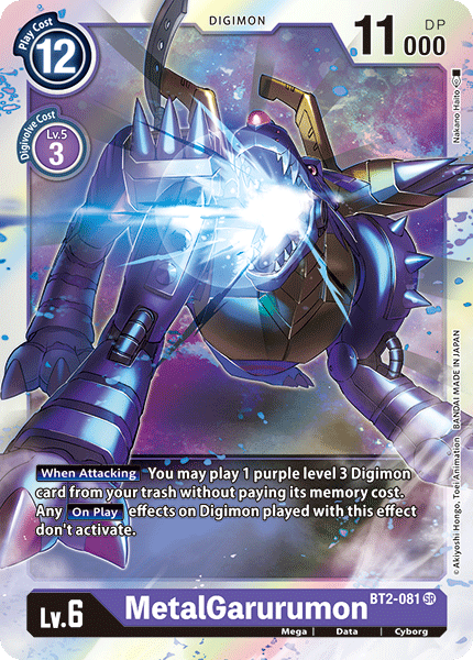 BT2 SUPER RARE MetalGarurumon BT2-081 - Digimon Release Special Booster VER 1.0-Cherry Collectables