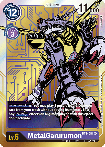 BT2 ALTERNATE ART MetalGarurumon BT2-081 - Digimon Release Special Booster VER 1.0-Cherry Collectables