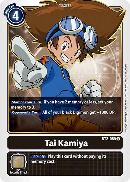 BT2 RARE Tai Kamiya BT2-089 - Digimon Release Special Booster VER 1.0-Cherry Collectables
