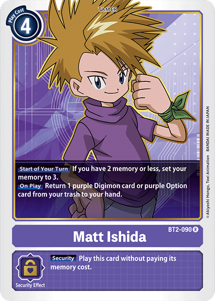 BT2 RARE Matt Ishida BT2-090 - Digimon Release Special Booster VER 1.0-Cherry Collectables