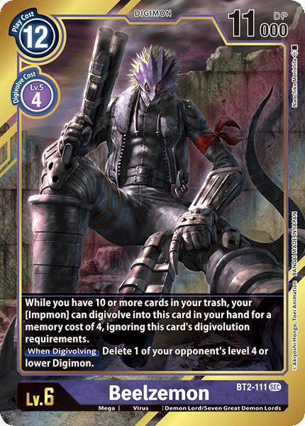 ALTERNATE ART Beelzemon BT2-111 - Digimon Release Special Booster VER 1.0-Cherry Collectables