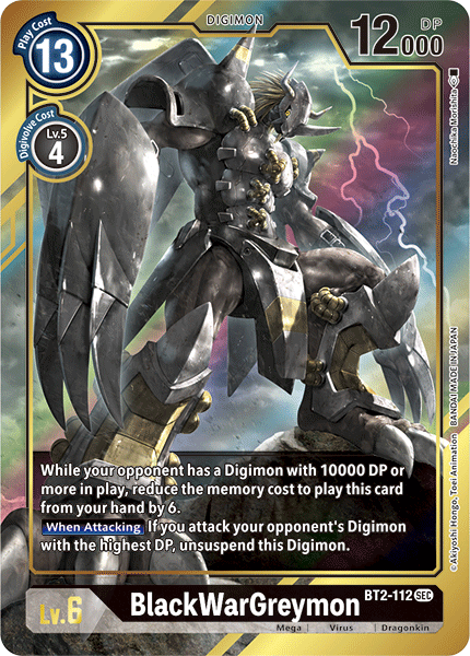 ALTERNATE ART SECRET BlackWarGreymon BT2-112 - Digimon Release Special Booster VER 1.5-Cherry Collectables