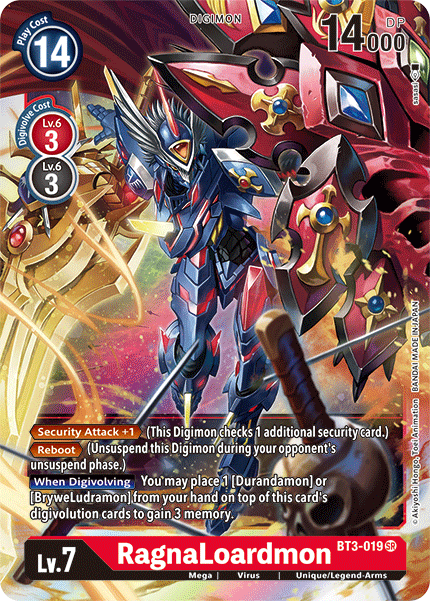 SUPER RARE RagnaLoardmon BT3-019 - Digimon Release Special Booster VER 1.5-Cherry Collectables