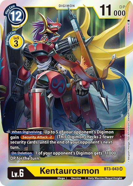 SUPER RARE Kentaurosmon BT3-043 - Digimon Release Special Booster VER 1.0-Cherry Collectables