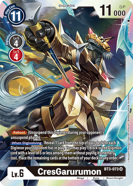 SUPER RARE CresGarurumon BT3-073 - Digimon Release Special Booster VER 1.5-Cherry Collectables