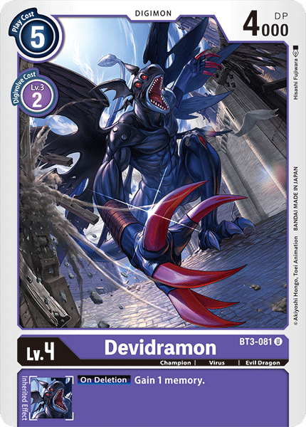 Devidramon BT3-081 - Digimon Release Special Booster VER 1.0-Cherry Collectables