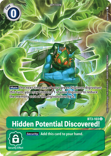 Hidden Potential Discovered! (Alternate Art) BT3-103 - Uncommon BT11 Dimensional Phase