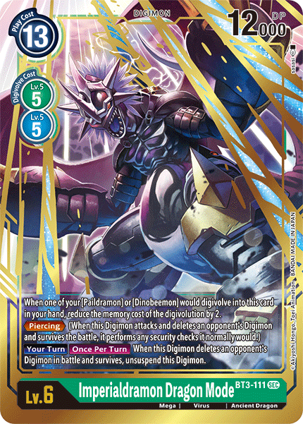 Secret Rare Imperialdramon Dragon Mode Bt3-111 - Digimon Release Speci Cherry Collectables Secret Rare Imperialdramon Dragon Mode Bt3-111 - Digimon Release Speci Cherry Collectables