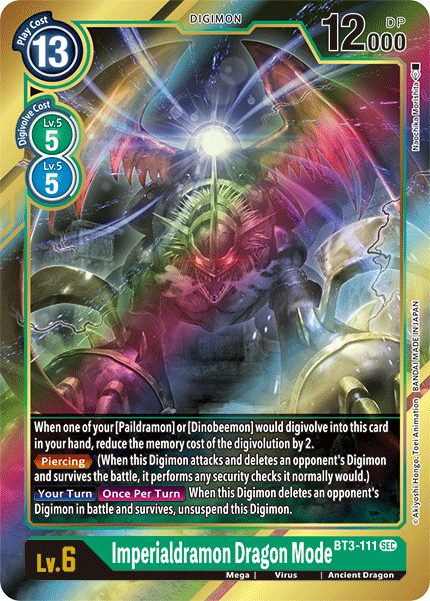 ALTERNATE ART SECRET Imperialdramon Dragon Mode BT3-111 - Digimon Booster VER 1.5-Cherry Collectables