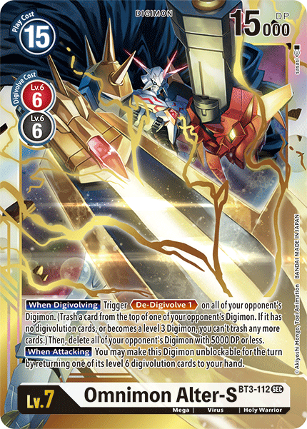 SECRET RARE Omnimon Alter-S BT3-112 - Digimon Release Special Booster VER 1.5-Cherry Collectables