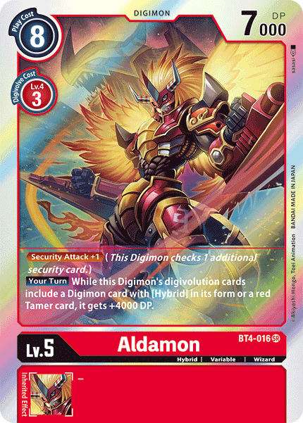 Super Rare Aldamon BT4-016 - Digimon BT04 Great Legend