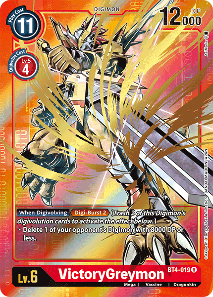 ALTERNATE ART VictoryGreymon BT4-019 - Digimon BT04 Great Legend