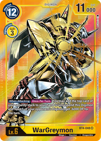 ALTERNATE ART WarGreymon BT4-048 - Digimon BT04 Great Legend