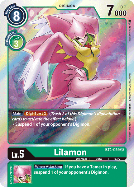 Super Rare Lilamon BT4-059 - Digimon BT04 Great Legend