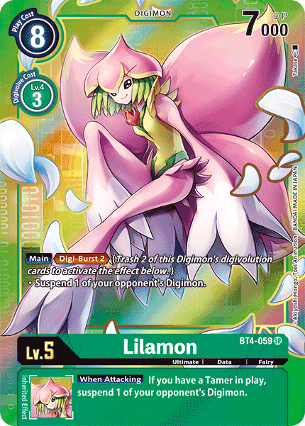 ALTERNATE ART Lilamon BT4-059 - Digimon BT04 Great Legend