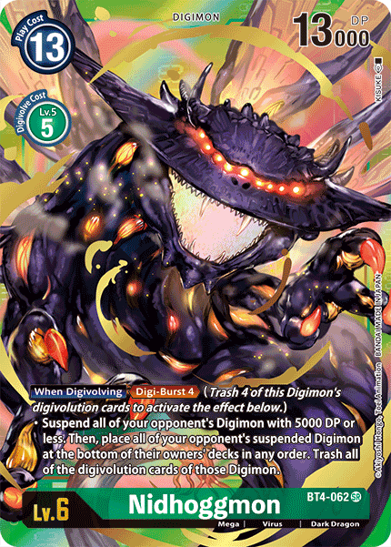ALTERNATE ART Nidhoggmon BT4-062 - Digimon BT04 Great Legend