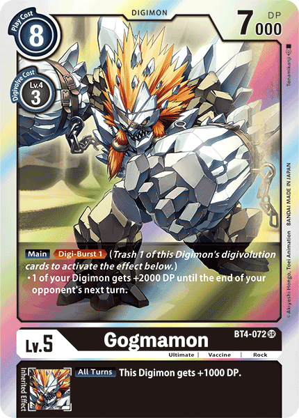 Super Rare Gogmamon BT4-072 - Digimon BT04 Great Legend