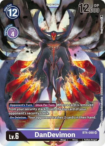 Super Rare DanDevimon BT4-088 - Digimon BT04 Great Legend