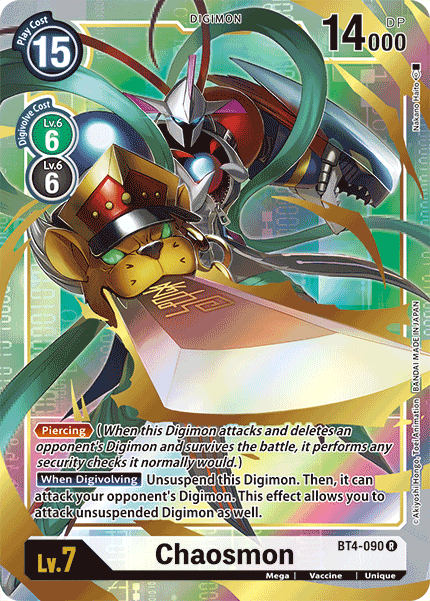 ALTERNATE ART Chaosmon BT4-090 - Digimon BT04 Great Legend
