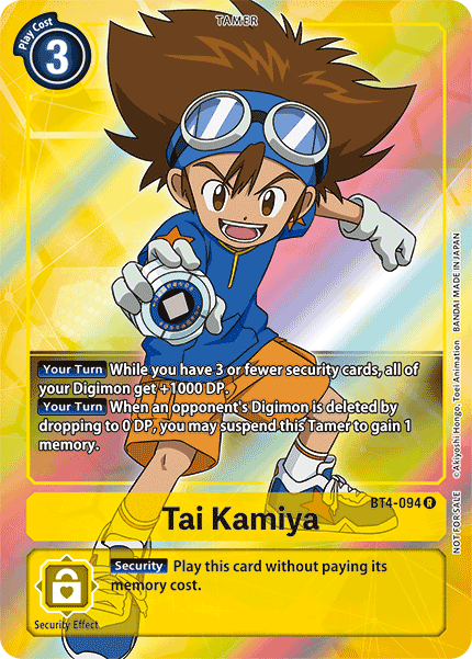 ALTERNATE ART Tai Kamiya BT4-094 - Digimon BT04 Great Legend