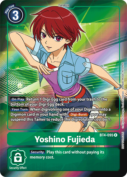 ALTERNATE ART Yoshino Fujieda BT4-095 - Digimon BT04 Great Legend