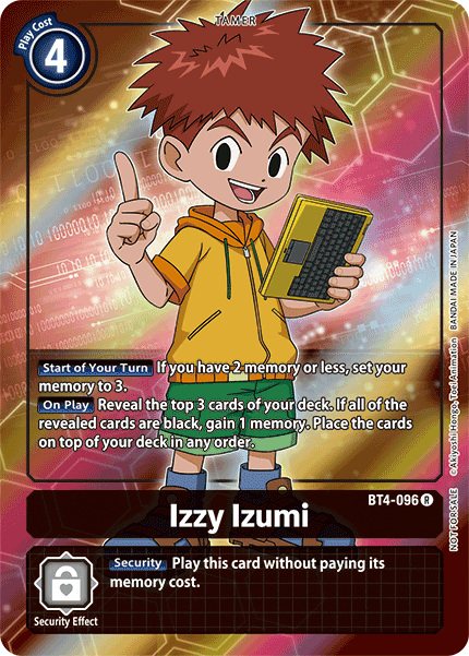 ALTERNATE ART Izzy Izumi BT4-096 - Digimon BT04 Great Legend
