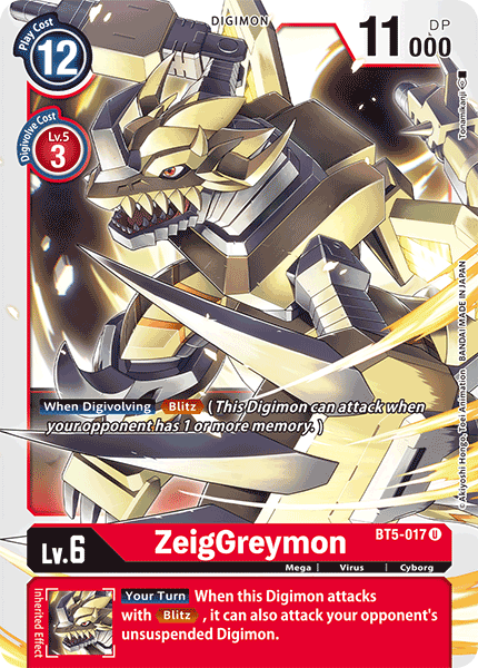 ZeigGreymon BT5-017 Uncommon - BT05 Digimon Battle of Omni
