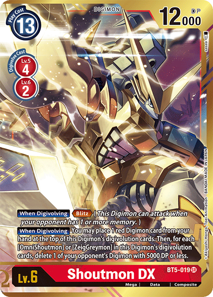 Shoutmon DX BT5-019 Alternative Art - BT05 Digimon Battle of Omni