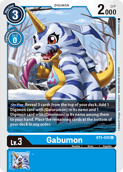 Gabumon BT5-020 Uncommon - BT05 Digimon Battle of Omni