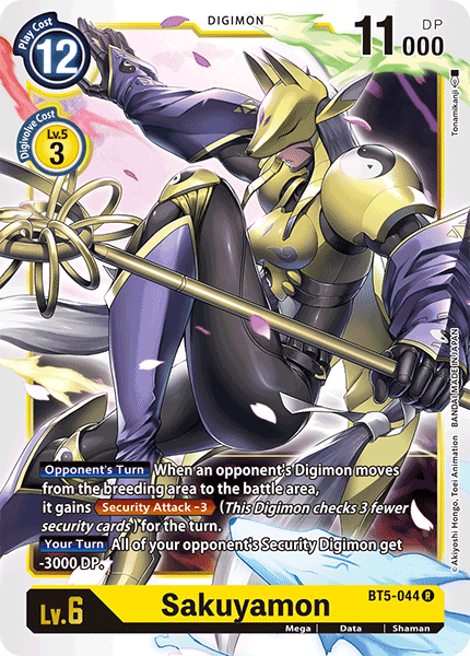 Sakuyamon BT5-044 Rare - BT05 Digimon Battle of Omni