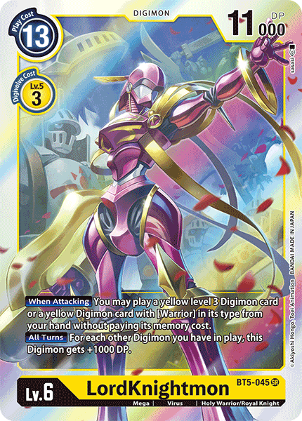 LordKnightmon BT5-045 Super Rare - BT05 Digimon Battle of Omni