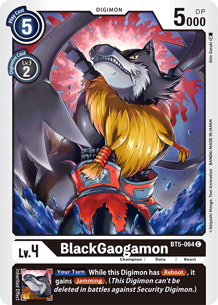 BlackGaogamon BT5-064 Common - BT05 Digimon Battle of Omni