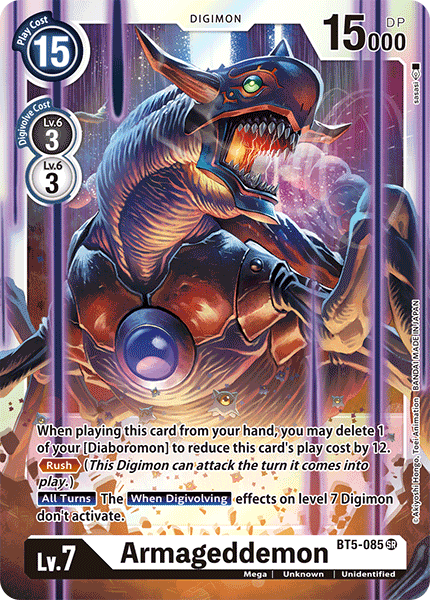 Armageddemon BT5-085 Super Rare - BT05 Digimon Battle of Omni