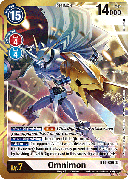 Omnimon BT5-086 Alternative Art - BT05 Digimon Battle of Omni