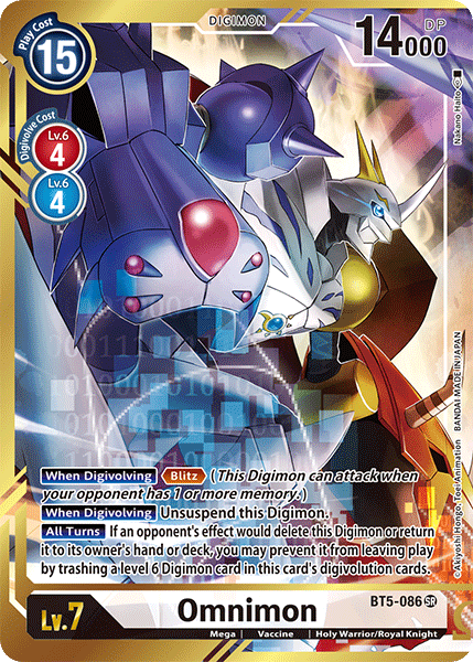 Omnimon BT5-086 Alternative Art - BT05 Digimon Battle of Omni