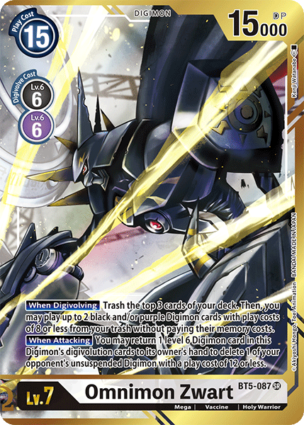 Omnimon Zwart BT5-087 Alternative Art - BT05 Digimon Battle of Omni