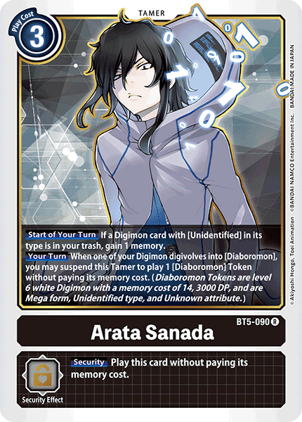 Arata Sanada BT5-090 Rare - BT05 Digimon Battle of Omni