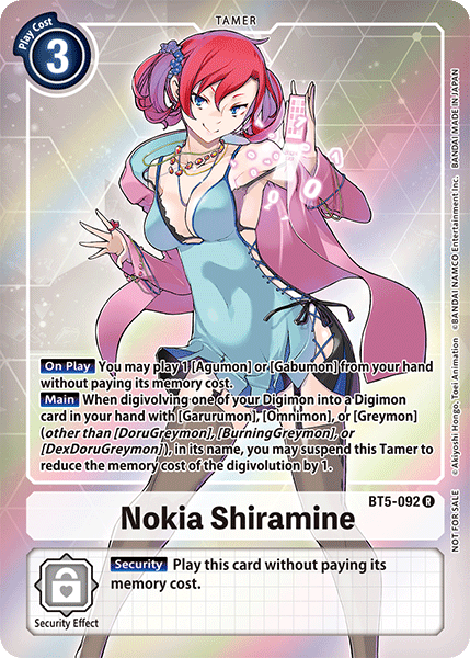 Nokia Shiramine (BT5-092) Alternative Art - BT05 Digimon Battle of Omni