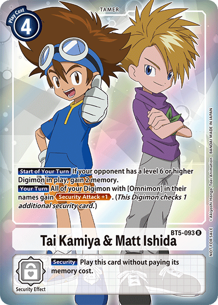 Tai Kamiya & Matt Ishida (BT5-093) Alternative Art - BT05 Digimon Battle of Omni