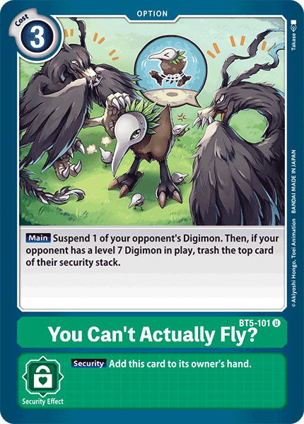 You Can't Actually Fly? BT5-101 Uncommon - BT05 Digimon Battle of Omni