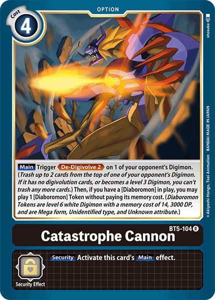 Catastrophe Cannon BT5-104 Rare - BT05 Digimon Battle of Omni