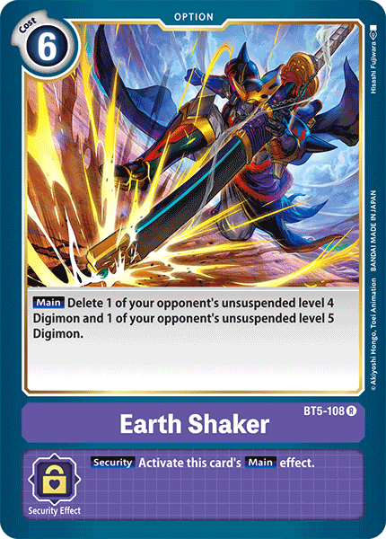 Earth Shaker BT5-108 Rare - BT05 Digimon Battle of Omni